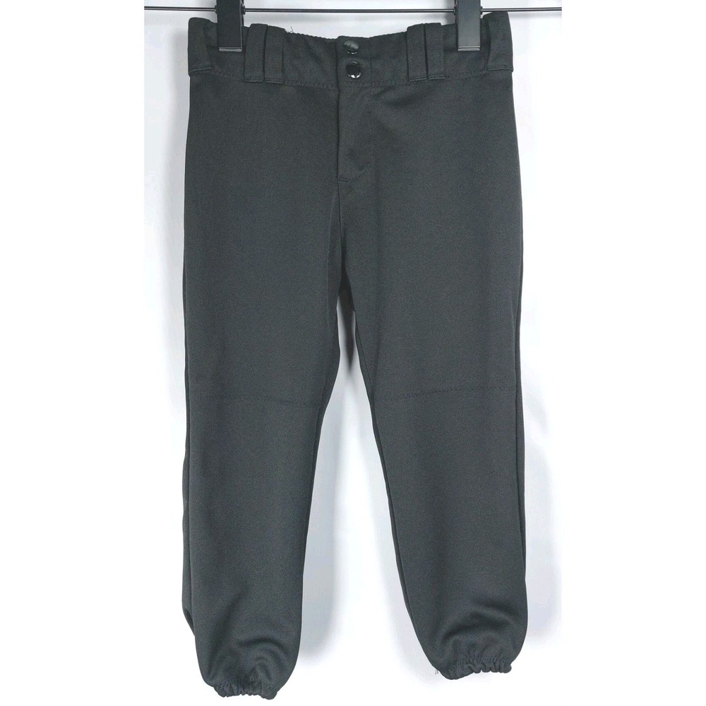 Alleson Athletic Baseball Pants Girls Size Medium Black‎ Snap Zip Drawstring